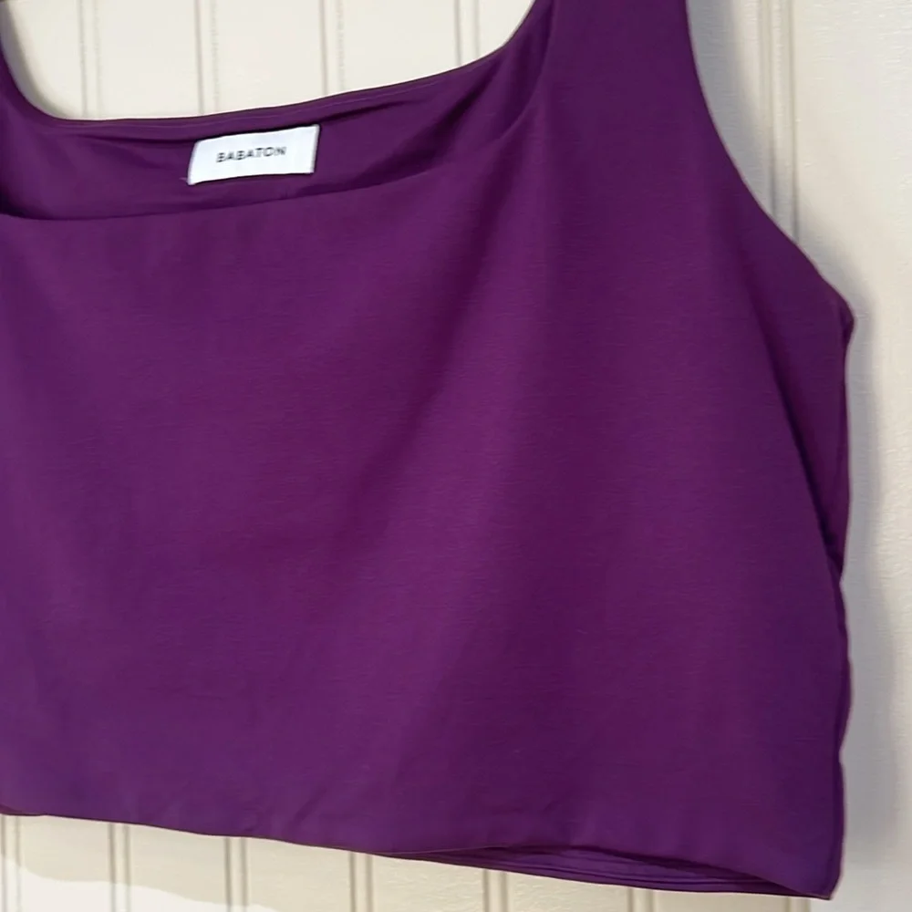 Aritzia Babaton women’s square neck Dewberry Purple Crop Top XL